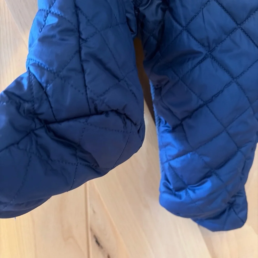 Ralph Lauren Baby Quilted Snowsuit 9M Navy Hooded One-Piece Bunting Unisex